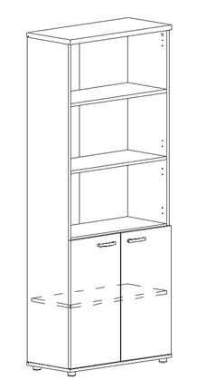Шкаф для документов полузакрытый Albero (78х36,4х193) в Магадане - изображение