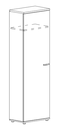 Шкаф для одежды узкий Albero (60х36,4х193) в Магадане - изображение