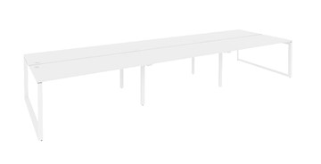 Офисный стол на металлокаркасе O.MO-D.RS-6.4.8, Белый/Белый бриллиант в Магадане