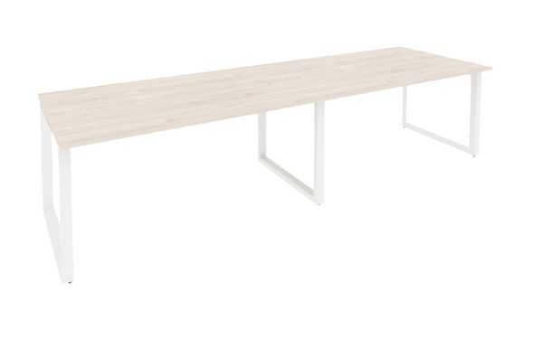 Конференц-стол переговорный O.MO-PRG-2.4 Белый/Денвер светлый в Магадане - изображение