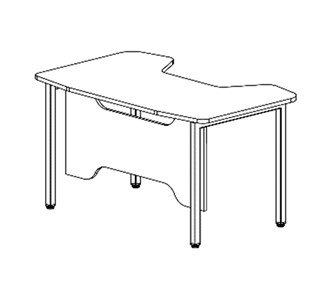 Стол для компьютера SKILLL SSTG 1385, (1360x850x747),  Антрацит /Металлик в Магадане - предосмотр 1