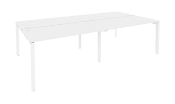 Офисный стол на металлокаркасе O.MP-D.RS-4.3.8 Белый/Белый бриллиант в Магадане