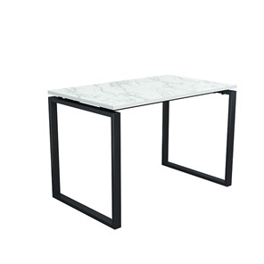 Стол для компьютера Янтарь 55.08 мрамор белый/металл черный в Магадане
