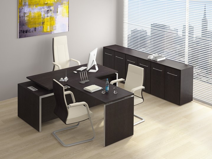 Рабочий стол директора Reventon, венге темный, левый (200х90х76) МЕ 131 в Магадане - изображение 2
