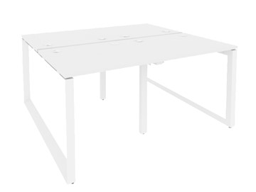 Офисный стол на металлокаркасе O.MO-D.RS-4.0.8, Белый/Белый бриллиант в Магадане