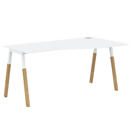Стол письменный правый FORTA Белый-Белый-Бук  FCT 1567  (R) (1580х900(670)х733) в Магадане - изображение