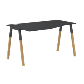 Письменный стол левый FORTA Черный Графит-Черный Графит-Бук  FCT 1367 (L) (1380х900(670)х733) в Магадане - предосмотр