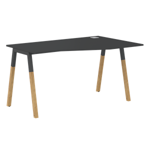 Письменный стол правый FORTA Черный Графит-Черный Графит-Бук FCT 1367 (R) (1380х900(670)х733) в Магадане - предосмотр
