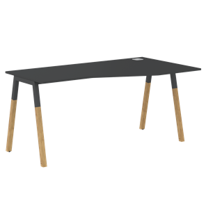 Письменный стол правый FORTA Черный Графит-Черный Графит-Бук FCT 1567  (R) (1580х900(670)х733) в Магадане - предосмотр