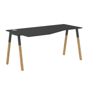 Письменный стол левый FORTA Черный Графит-Черный Графит-Бук FCT 1567  (L) (1580х900(670)х733) в Магадане