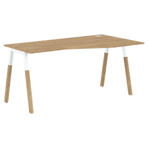 Письменный стол правый FORTA Дуб Гамильтон-Белый-Бук  FCT 1567  (R) (1580х900(670)х733) в Магадане