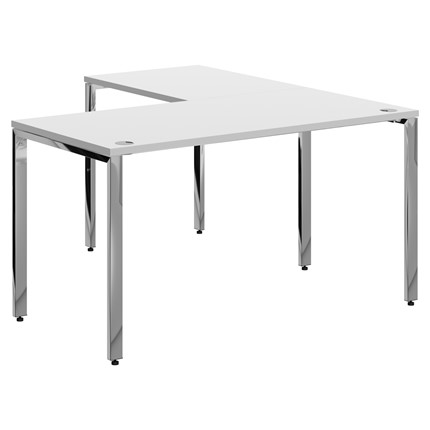 Письменный угловой  стол для персонала левый XTEN GLOSS  Белый  XGCT 1415.1 (L) (1400х1500х750) в Магадане - изображение
