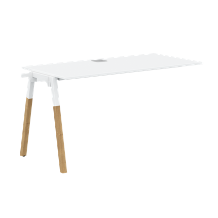 Стол для переговоров FORTA Белый-Белый-Бук  FIST 1367  (1380х670х733) в Магадане - изображение