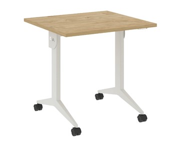 Складной мобильный стол X.M-1.7, Металл белый/Тиквуд светлый в Магадане