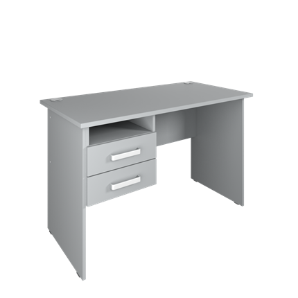 Рабочий стол 1-тумбовый арт. 104.1, ЛДСП Серый в Магадане - изображение
