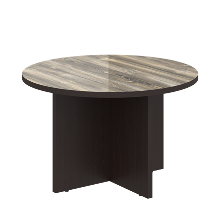 Стол круглый MORRIS Дуб Базель/Венге Магия MCT 120 (D1200х750) в Магадане - изображение