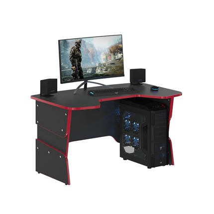 Компьютерный стол SKILLL STG 1385, Антрацит/ Красный в Магадане - изображение