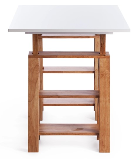 Стол письменный Jimmi дерево гевея/МДФ 120x75x75-90см Белый/Натуральный арт.15108 в Магадане - изображение 1