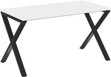 Офисный стол Loft VR.L-SRX-3.7, Белый Бриллиант/Черный металл в Магадане