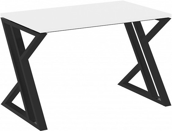 Офисный стол Loft VR.L-SRZ-1.7, Белый Бриллиант/Черный металл в Магадане - изображение