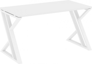 Офисный стол Loft VR.L-SRZ-3.7, Белый Бриллиант/Белый металл в Магадане
