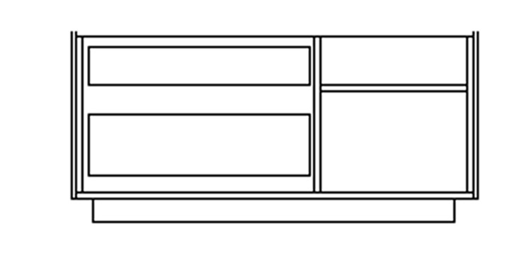 Комод с распашной дверью и двумя выдвижными ящиками LINE Дуб-светлый-антрацит СФ-572103 (1300х430х645) в Магадане - изображение 1