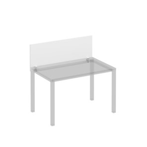 Экран для стола 120 на белом металлокаркасе фронтальный Комфорт КФ, белый премиум (120x45x1.8) К.Б 841 в Магадане