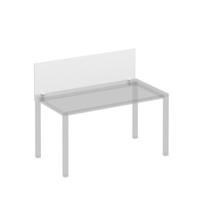 Экран для стола 140 на белом металлокаркасе Комфорт КФ, белый премиум (140x45x1.8) К.Б 842 в Магадане