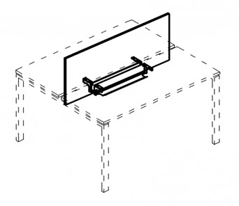 Экран настольный фронтальный для стола 100 с двумя кабель-каналами А4, (105x50x1.8) белый премиум / металлокаркас белый, А4 Б 846 БП в Магадане