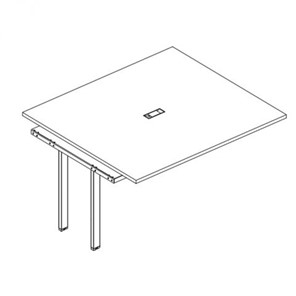 Секция стола для переговоров на каркасе UNO А4, (120x124x75) белый премиум / металлокаркас белый, А4 Б1 131-1 БП в Магадане