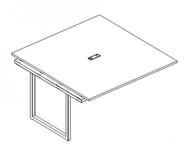Секция стола для переговоров с каркасом QUATTRO А4, (140x124x75) белый премиум / металлокаркас белый, А4 Б4 132-1 БП в Магадане