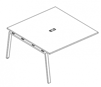 Секция стола для переговоров с каркасом TRE А4, (120x124x75) белый премиум / металлокаркас белый, А4 Б3 131-1 БП в Магадане