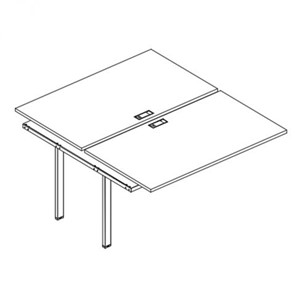 Секция стола рабочей станции на металлокаркасе TRE (2х160) А4, (160x164x75) белый премиум / металлокаркас белый, А4 Б3 178-1 БП в Магадане