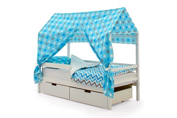 Крыша текстильная для кровати-домика Svogen (звезды, голубой) в Магадане - предосмотр