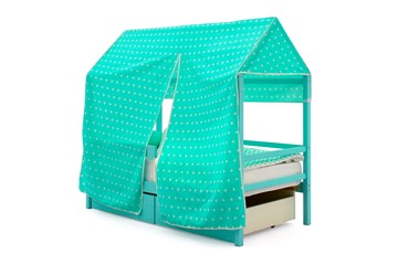 Крыша текстильная для кровати-домика Svogen (звезды, мятный) в Магадане - предосмотр 1