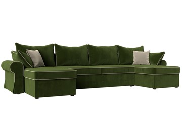 Большой П-образный диван Элис, Зеленый (микровельвет) в Магадане - предосмотр