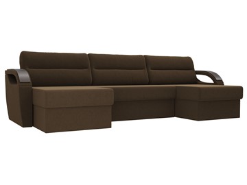 П-образный диван Форсайт, Коричневый (микровельвет) в Магадане - предосмотр
