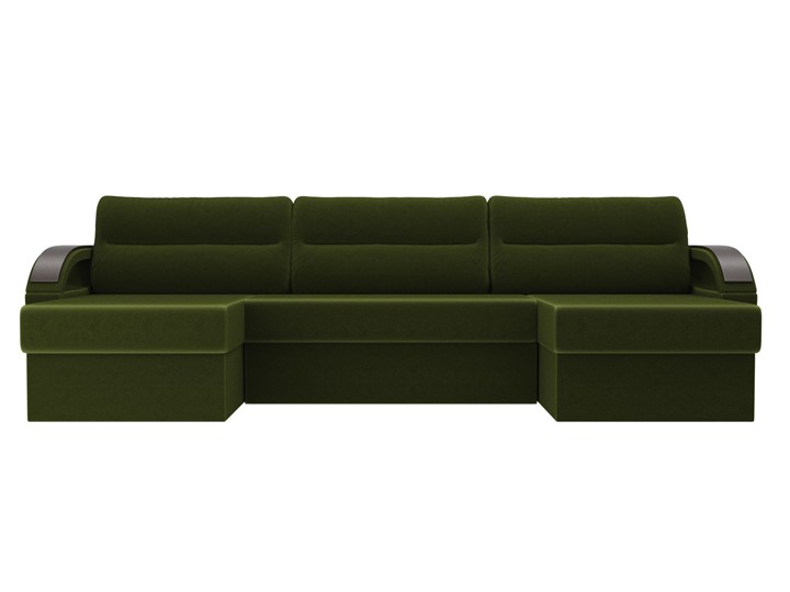 Большой П-образный диван Форсайт, Зеленый (микровельвет) в Магадане - изображение 3