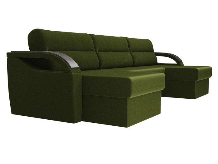 Большой П-образный диван Форсайт, Зеленый (микровельвет) в Магадане - изображение 4