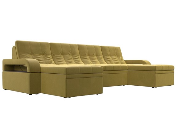 П-образный диван Лига-035 мини, Желтый (микровельвет) в Магадане - изображение