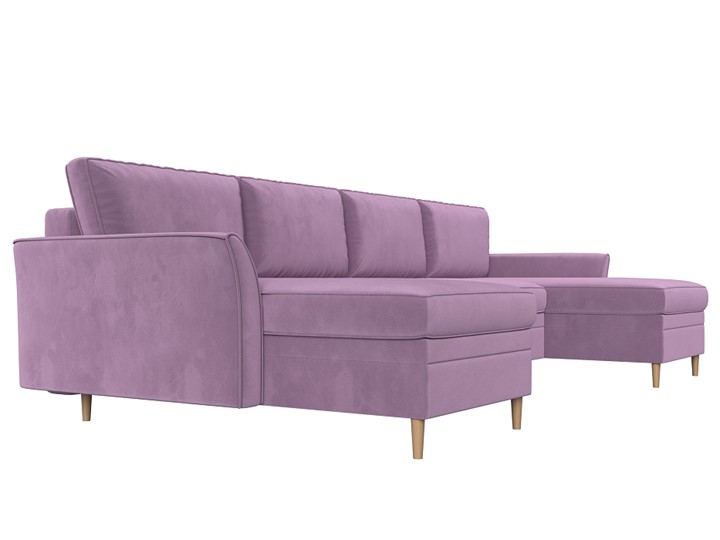 Большой П-образный диван София, Сиреневый (Микровельвет) в Магадане - изображение 2