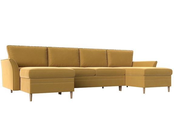П-образный диван София, Желтый (Микровельвет) в Магадане - изображение