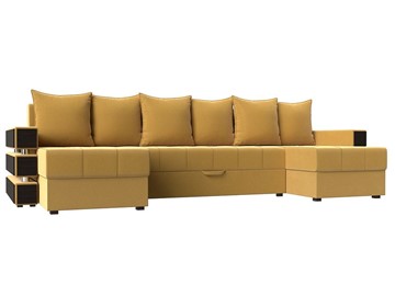 П-образный диван Венеция боннель, Желтый (Микровельвет) в Магадане