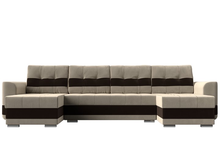 П-образный диван Честер, Бежевый/коричневый (вельвет) в Магадане - изображение 1
