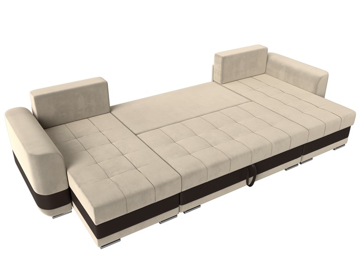 П-образный диван Честер, Бежевый/коричневый (вельвет/экокожа) в Магадане - изображение 7