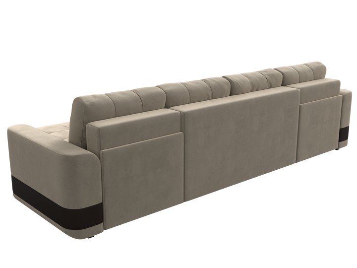 П-образный диван Честер, Бежевый/коричневый (вельвет/экокожа) в Магадане - изображение 8