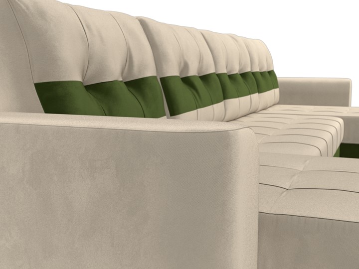 П-образный диван Честер, Бежевый/зеленый (вельвет) в Магадане - изображение 3