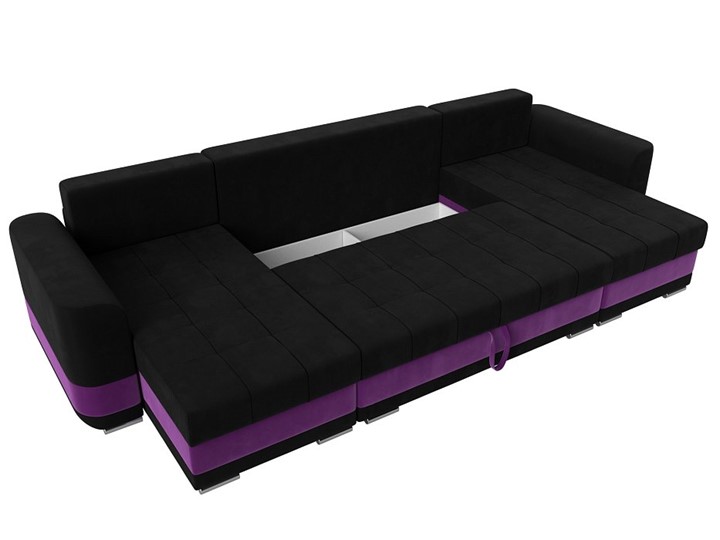 П-образный диван Честер, Черный/фиолетовый (вельвет) в Магадане - изображение 6