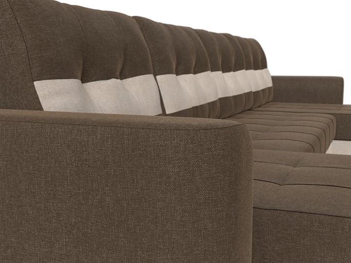 П-образный диван Честер, коричневый/бежевый (рогожка) в Магадане - изображение 3