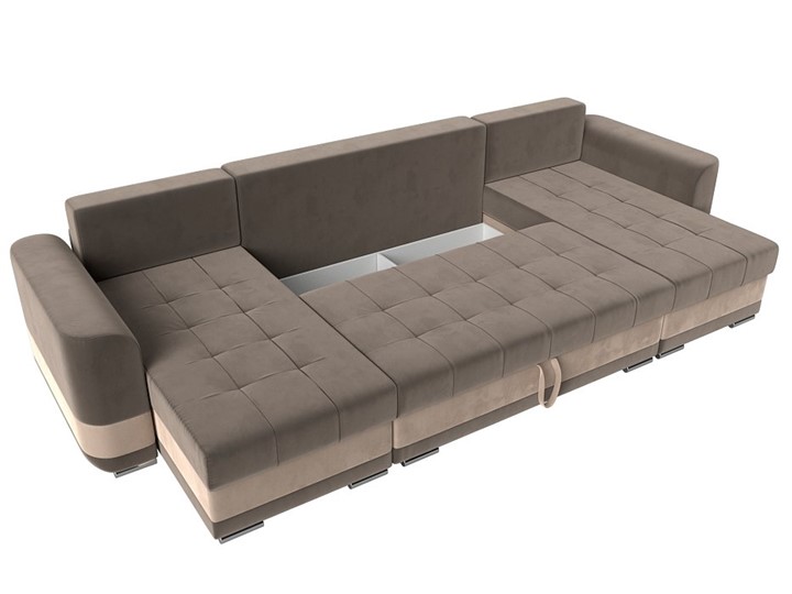 П-образный диван Честер, Коричневый/бежевый (велюр) в Магадане - изображение 6